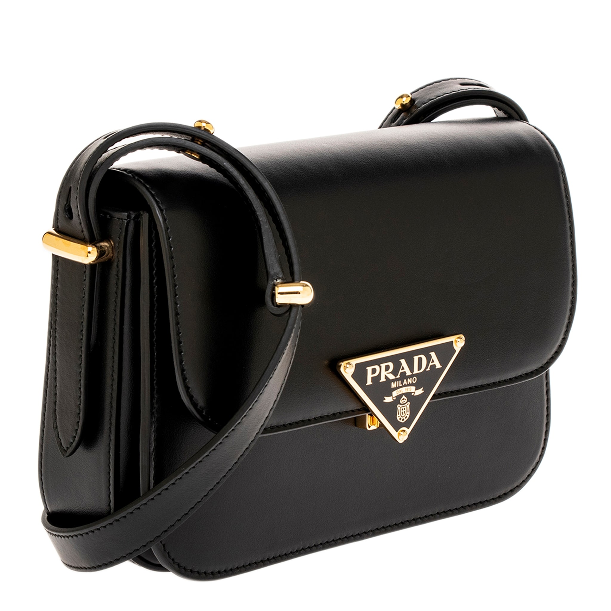 バッグ 00s PRADA Triangle Logo Shoulder Bag Pre-owned Prada 1990-2000s Triangle-logo Shoulder Bag In Black