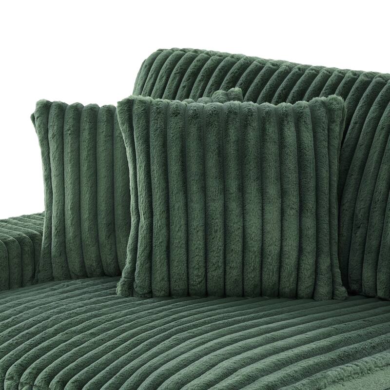 Faux Fur Decorative Throw Pillows for Couch & Bed (Set of 2)