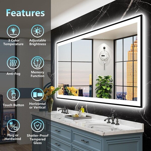 Hardwired bathroom mirror best sale