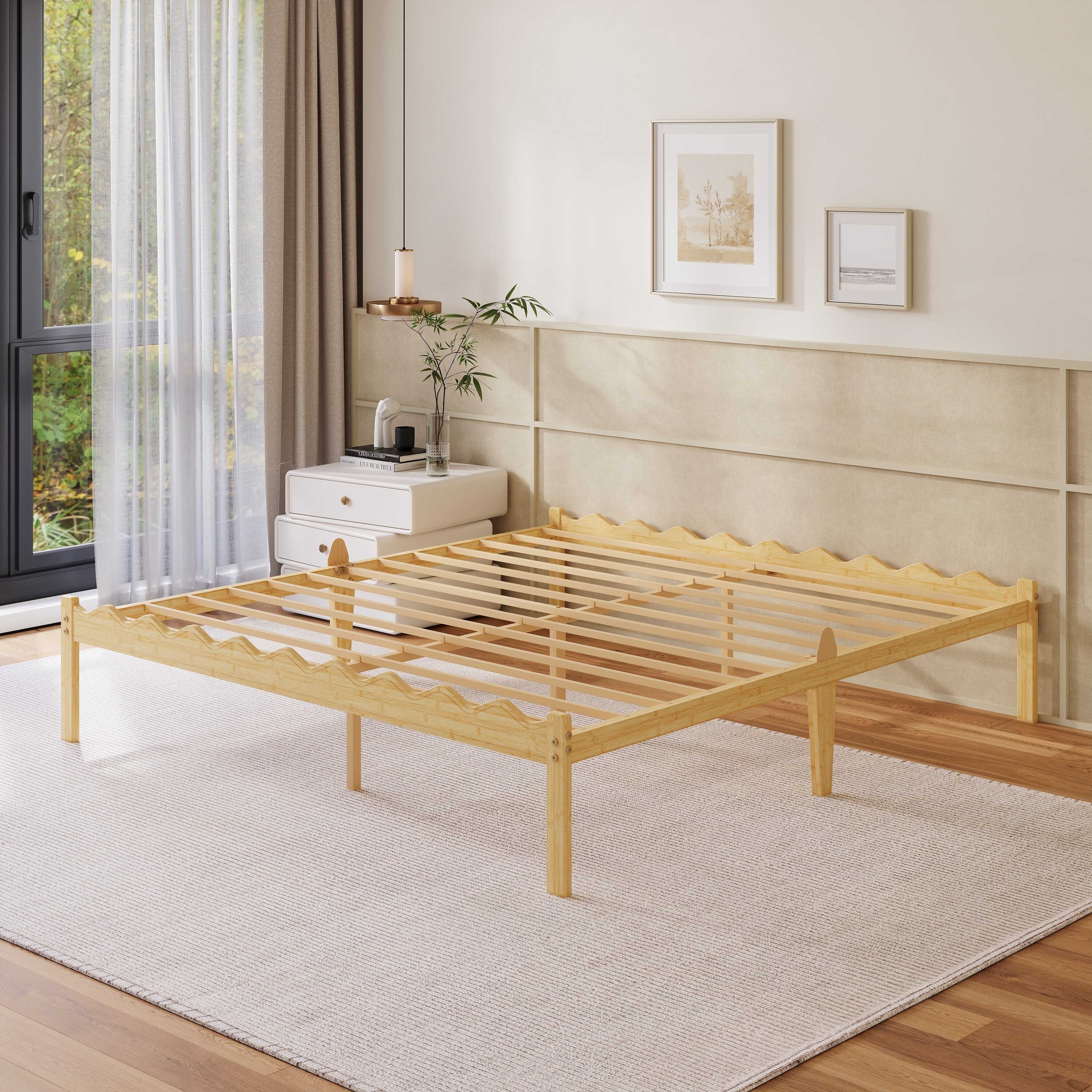 Bamboo/Metal Platform Bed Frame, 14