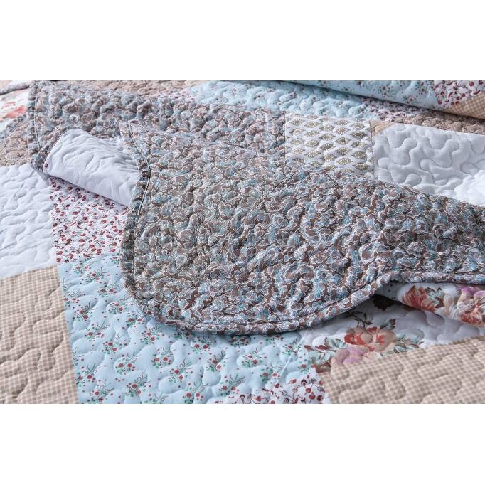 MarCielo 3 Piece Printed Quilt Set Lightweight Bedspread Set B75