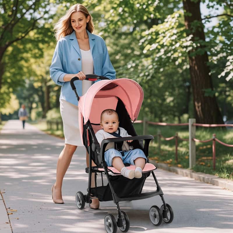 Costway Foldable Lightweight Baby Stroller Travel Pushchair 5-Point - See Details