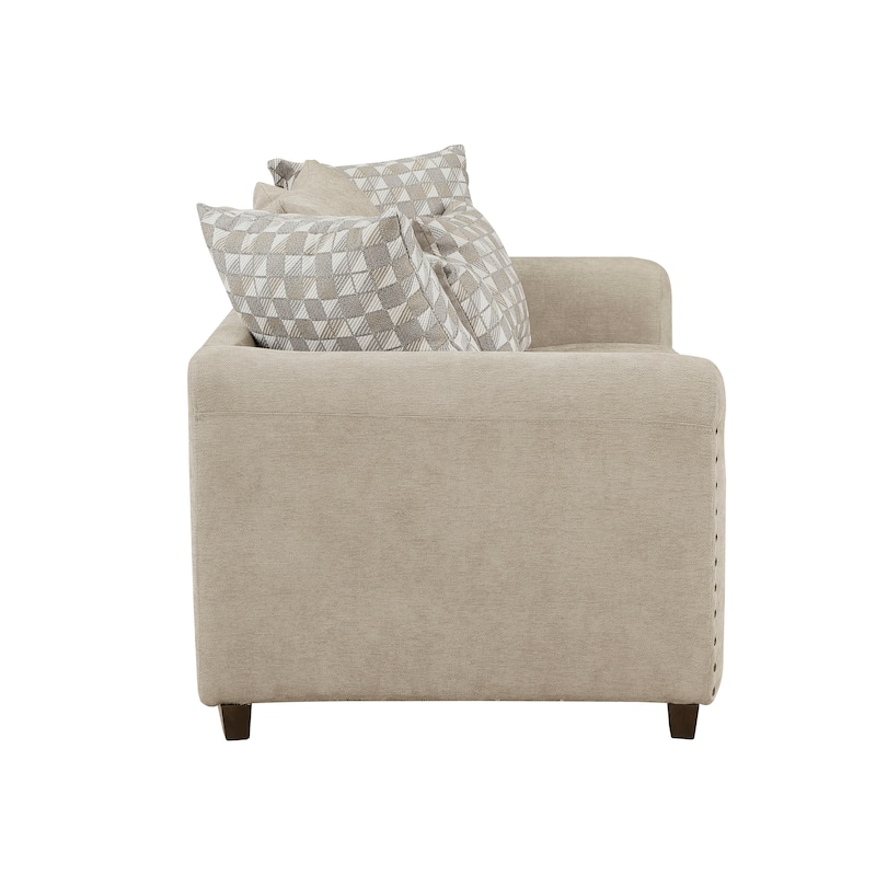Fremont & Park Ezra 70" Chenille Living Room Loveseat with 6 Decor Pillows