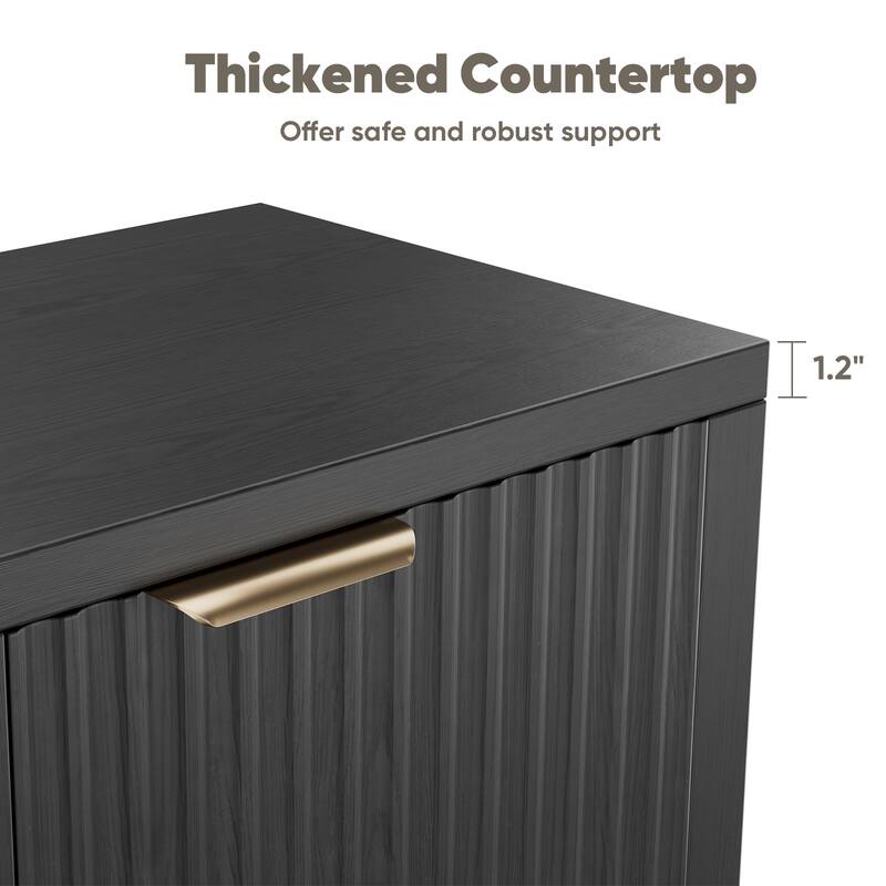 Pocassy Storage Cabinet Fluted Sideboard Buffet Cabinet with Storage