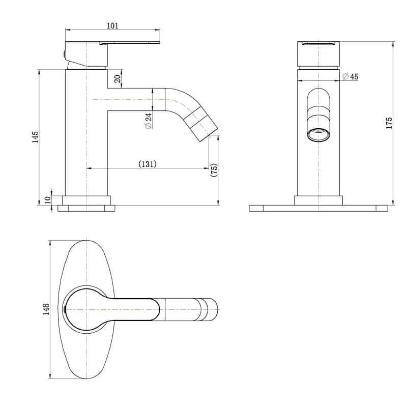Single Hole Single-Handle Bathroom Faucet with Deck Plate