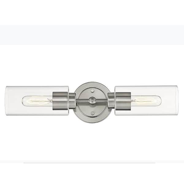 slide 2 of 3, Nickel 2Light Sconce/Vanity Modern Light