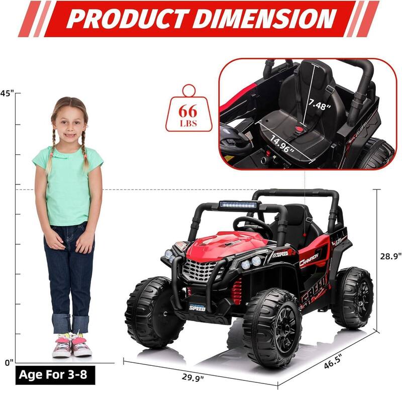 Electric Off-Road Truck 12V Kids Ride On UTV Car Toy for Kids Best Gift