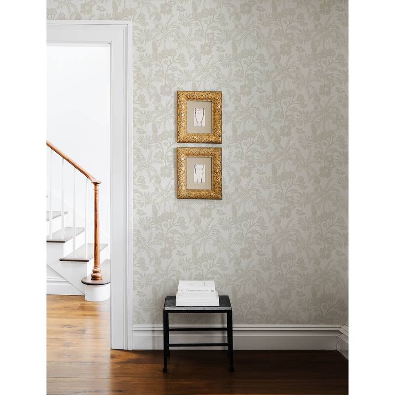 A-Street Prints Jacaranda Taupe Tropical Trail Wallpaper