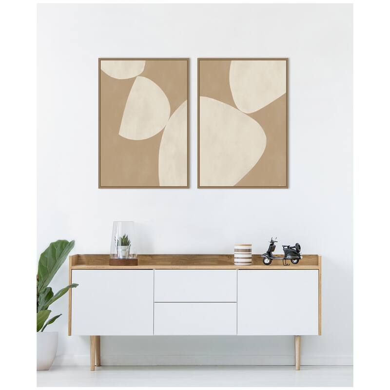 Kate and Laurel Balance 01 & 02 2 Piece Framed Canvas Wall Art Set by Gabrielly Guedes