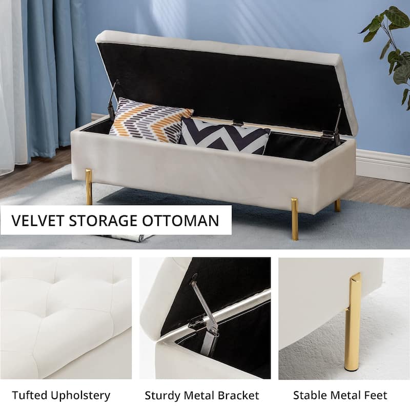 Andeworld End Of Bed Storage Bench,ottoman with storage for living room bedroom bench