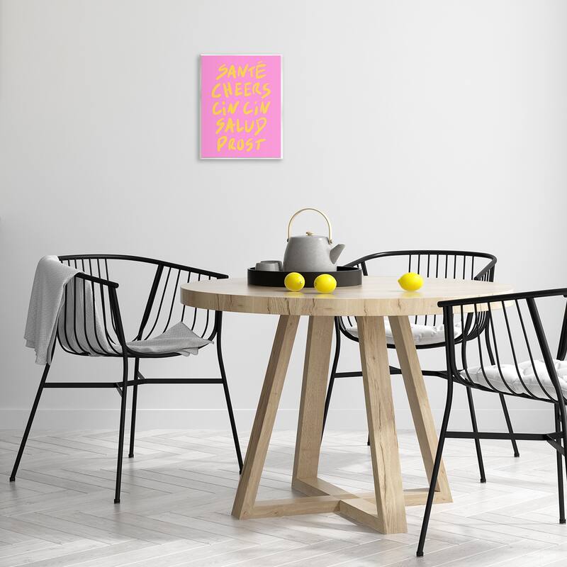 Stupell Multilingual Cheers on Pink Wall Plaque Art Design By House of Lulu