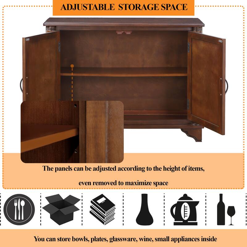 40" Console Table w/ Adjustable Shelf, Entryway Table Sofa Side Tables for Hallway Living Room Storage Cabinets, Light Espresso
