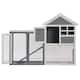 PawHut 48" Wooden Rabbit Hutch Bunny Cage with Waterproof Asphalt Roof, Fun Outdoor Run, Removable Tray and Ramp