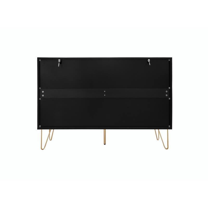Modern 6-Drawer Dresser with Carving Design and Metal Handles