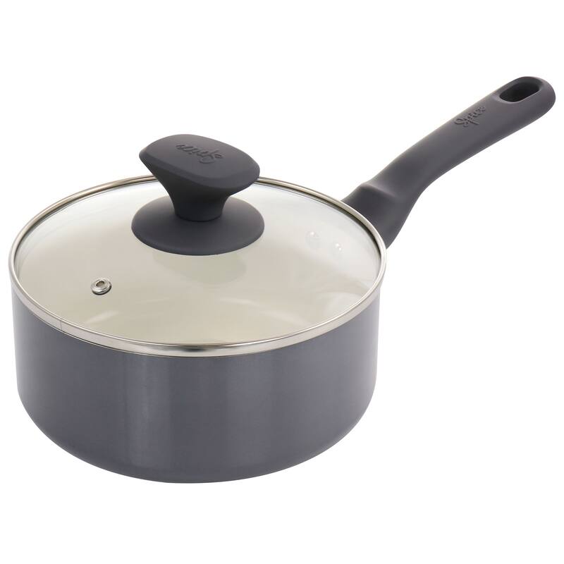 Spice by Tia Mowry Savory Saffron 7Pc Aluminum Cookware Set Grey
