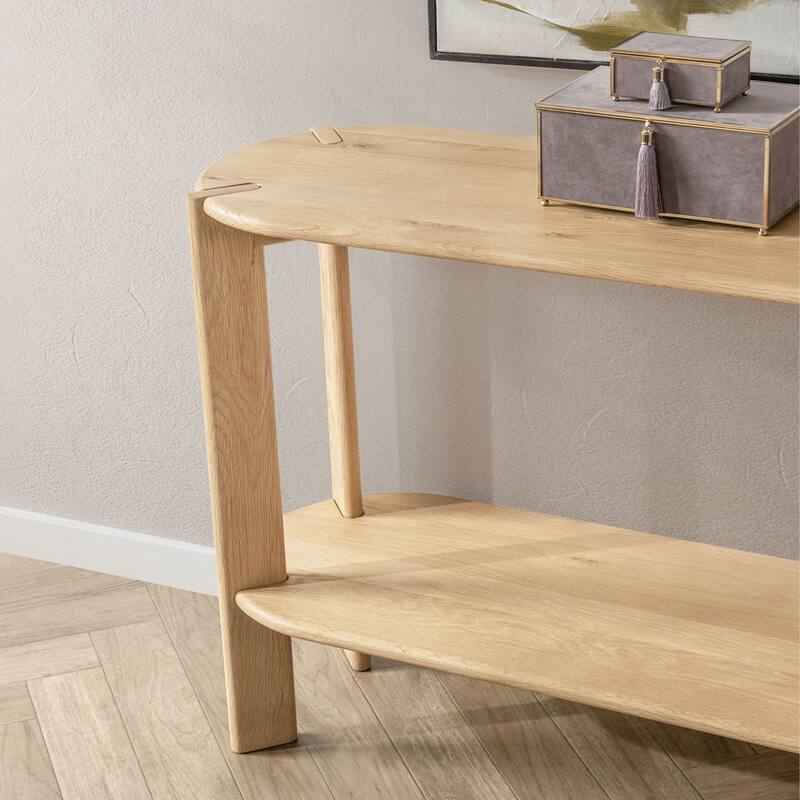 Kering Oak Wood Oval Console Table by Kosas Home