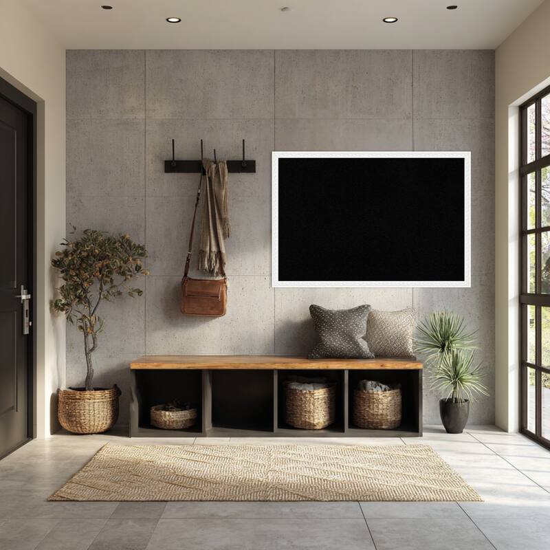 Bethany White Wood Framed Cork Board - Bulletin Board, Organization Board, Pin Board