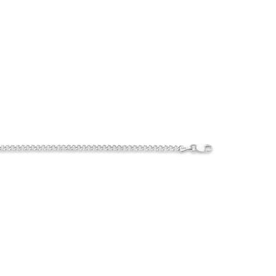 Curata 14k White Gold 10" 2.6mm Curb Chain Anklet