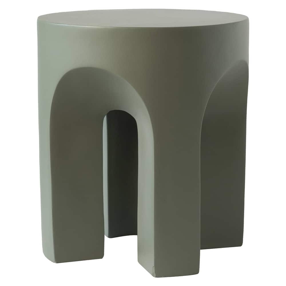 Round Side Table End Table in Fiberstone for Indoor and Outdoor