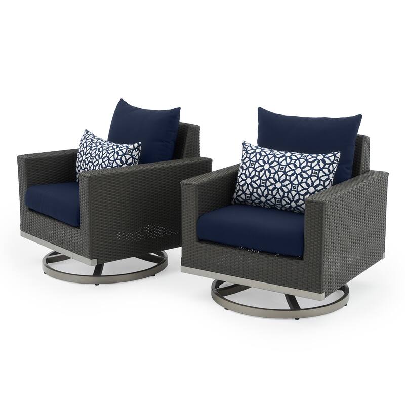 Milo Espresso 7 Piece Sunbrella Outdoor Patio Motion Deep Seating Set