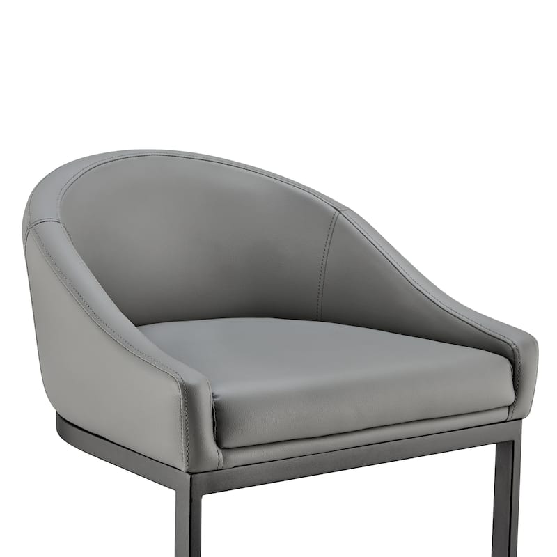Katherine Upholstered Metal Bar or Counter Height Stool with Cantilever Base