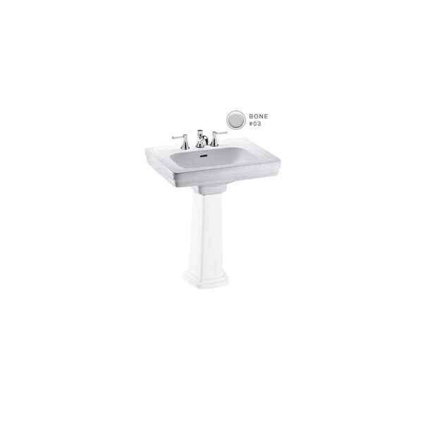 Toto LT532.4 Promenade 24" Pedestal Bathroom Sink with 3 Faucet Holes Drilled and Overflow