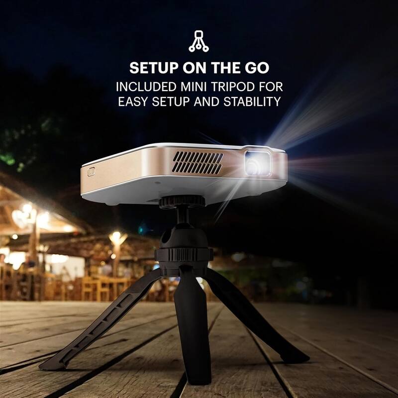 Kodak Luma 400 Smart Projector, HD Portable Pico Projector with 80" Screen, Remote, Tripod & Case