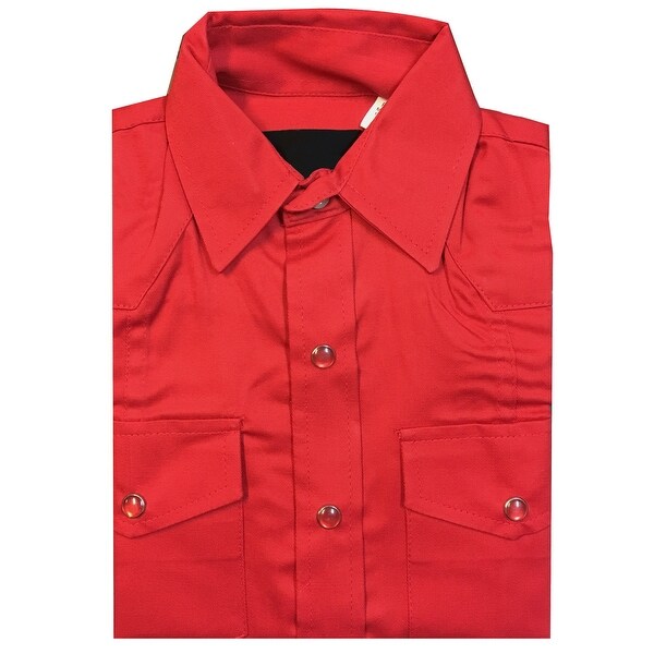 Sunrise Outlet Childrens Solid Button Down Cotton Western Cowboy Shirt