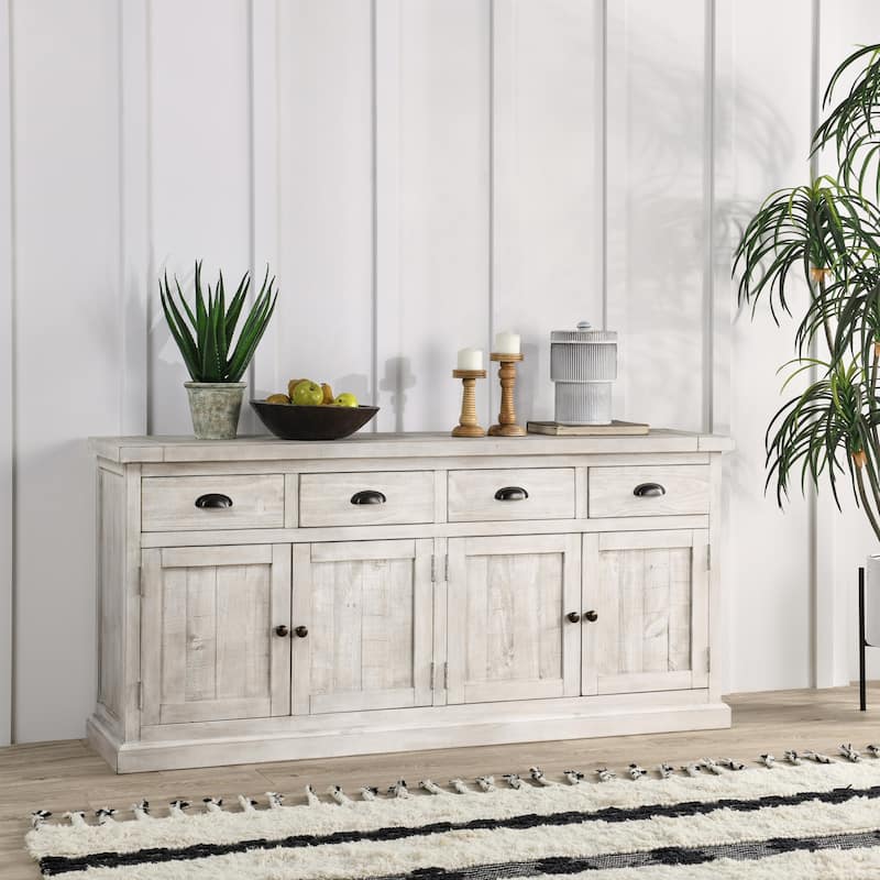 Kasey 4-Drawer 4-Door Sideboard in Nordic Ivory by Kosas Home