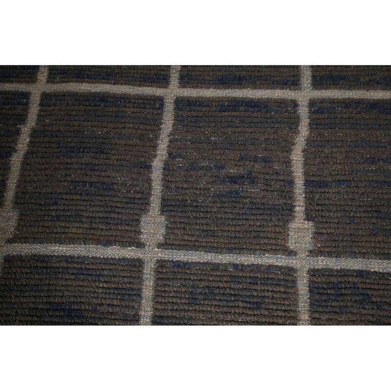 Earth Tone Moroccan Area Rug Handmade Wool Carpet - 7'11"x 12'2"