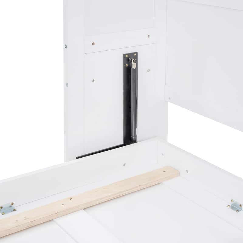 Modern Queen Murphy Bed with Top Shelves & USB