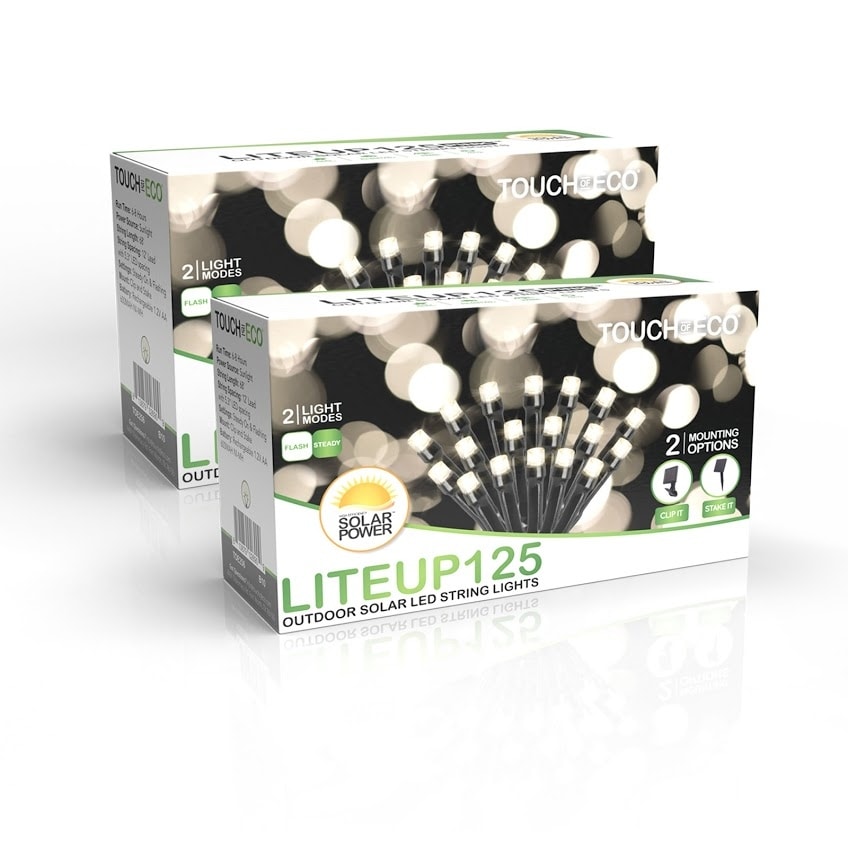 LITEUP 125 Solar Powered LED String Light Warm White 1 2 or 4 Pack Bed Bath Beyond 30269991