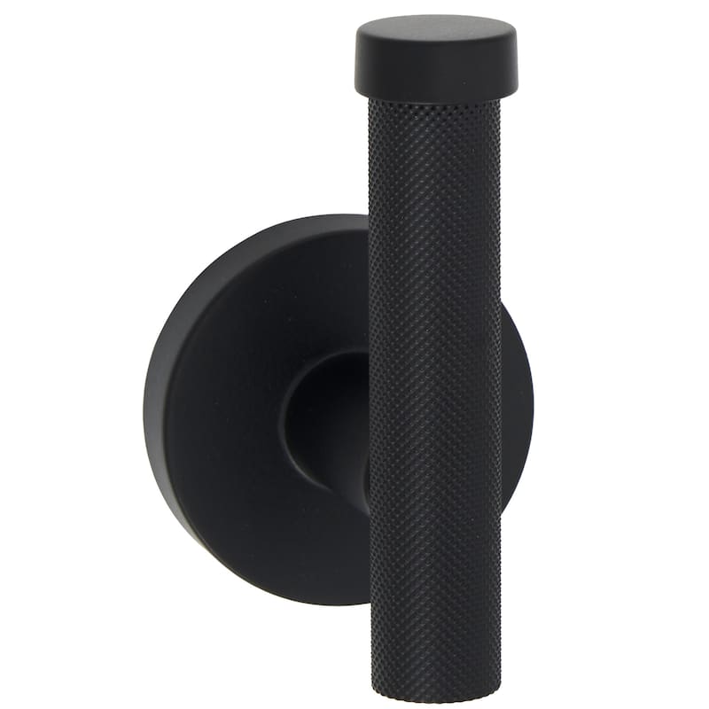 Alno A9481-HOOK-KNURLED Vita Bella 2" Wide Modern Diamond Knurled Bar - Matte Black