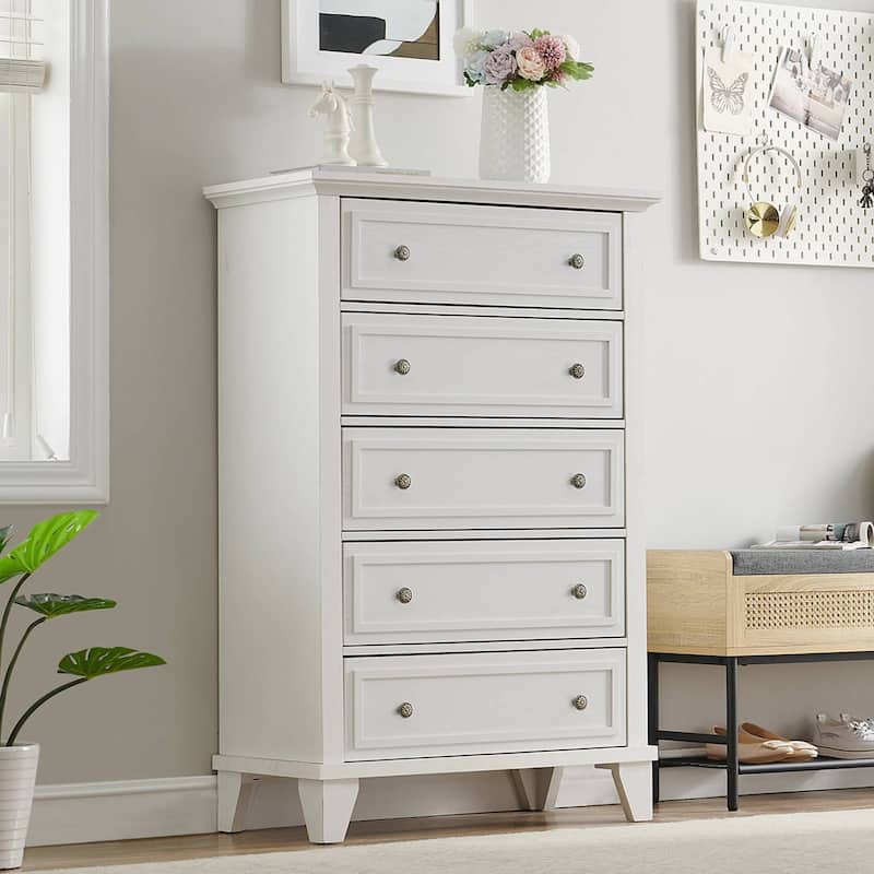 Rustic 5 Drawers Dresser for Bedroom, Entryway