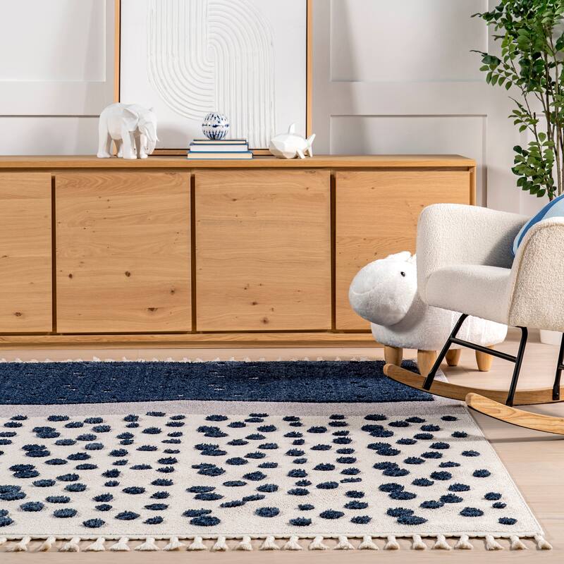 Nuloom Alena Starry Night High-Low Kids Tasseled Area Rug