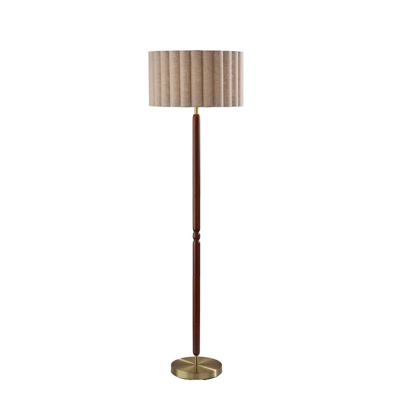 Laine Floor Lamp - Antique Brass Walnut - Antique Brass Walnut