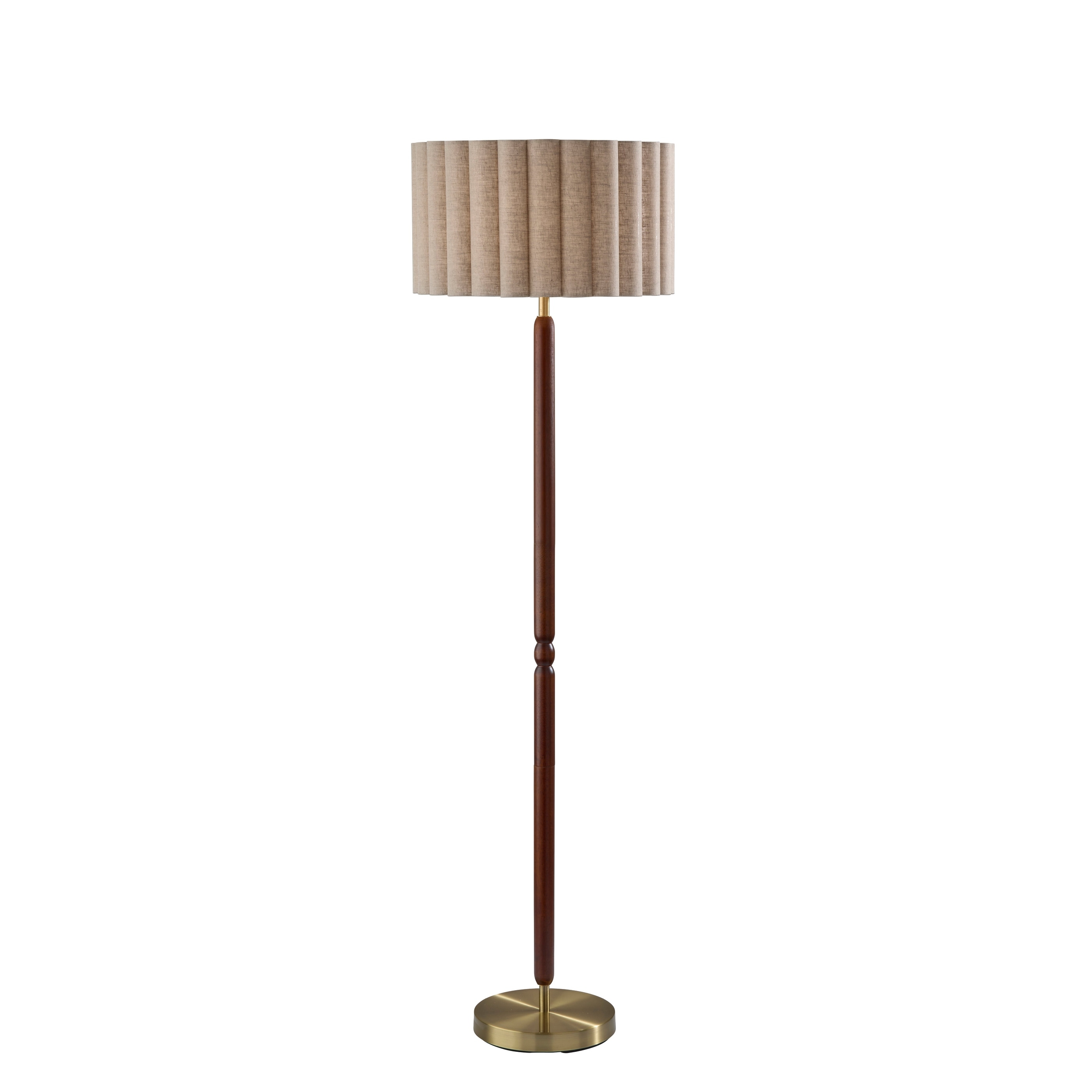 Laine Floor Lamp - Antique Brass Walnut
