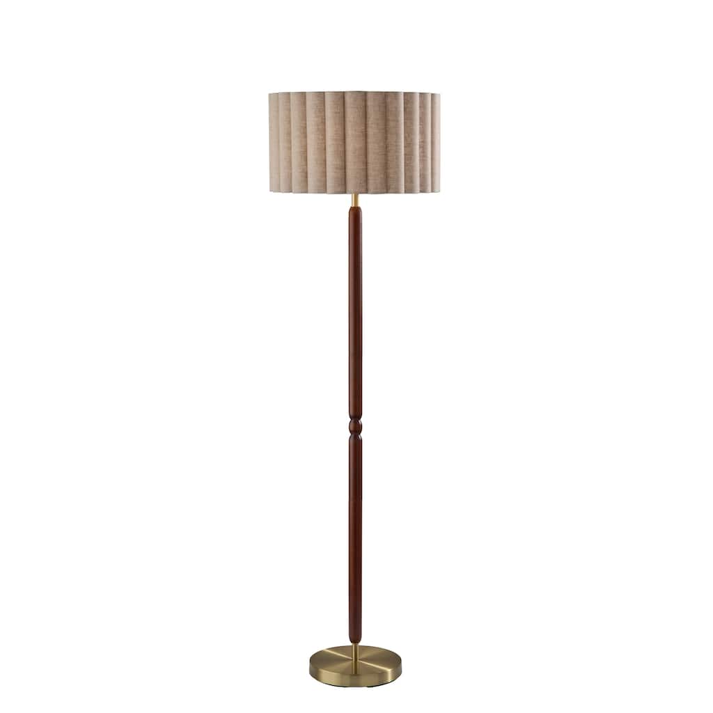 Laine Floor Lamp - Antique Brass Walnut