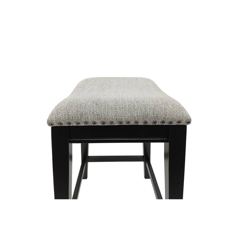 Saddle Counter Stools - 25" - Antique Black and Gray - Set of 2