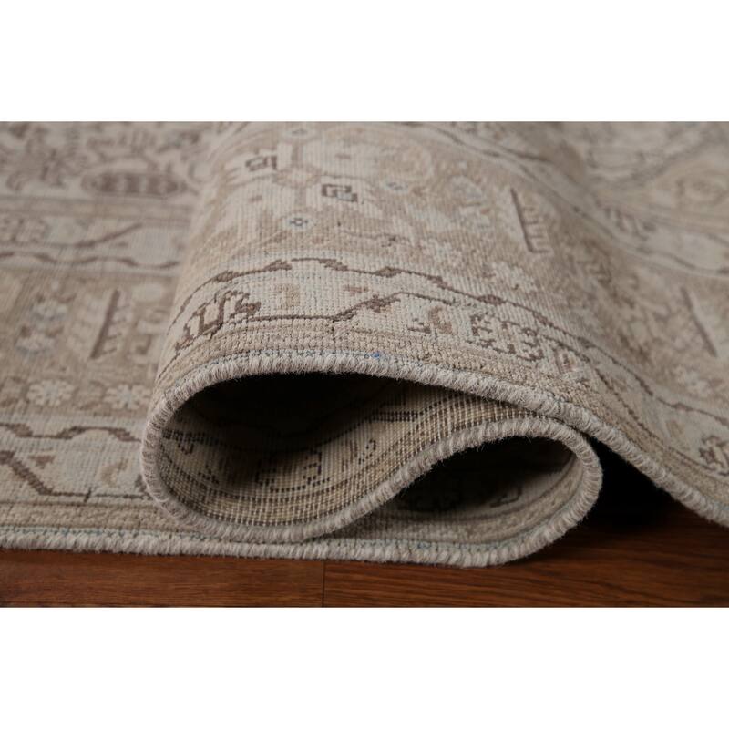 Distressed Tabriz Persian Vintage Area Rug Hand-knotted Wool Carpet - 6'10" x 9'6"