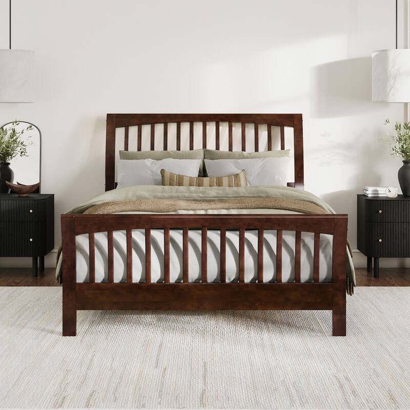 AFI Orleans Solid Wood Low Profile Platform Bed with Matching Footboard