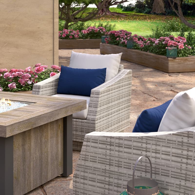Cannes 5 Piece Sunbrella Outdoor Patio Fire Chat Set
