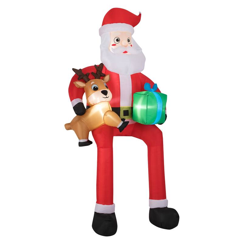 9.5 FT Christmas Inflatable Santa Outdoor Blow up Decoration - Multi
