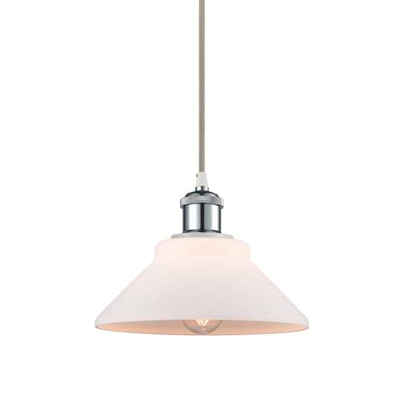Innovations Lighting 516-1P-7-8 Orwell Pendant Orwell 8" Wide Mini - Matte White / White and Polished Chrome