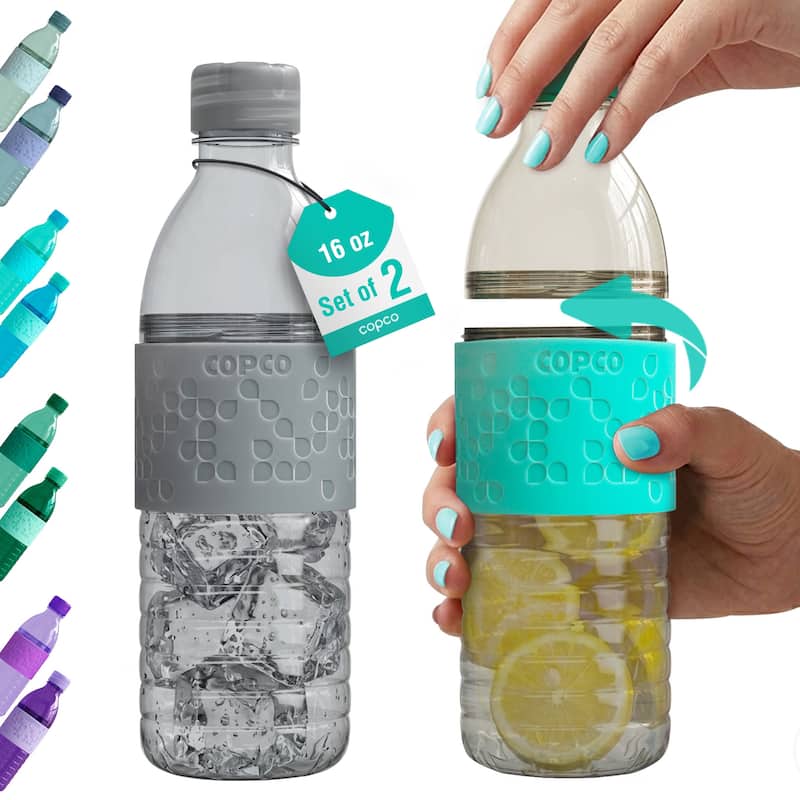 Copco Hydra Tritan Water Bottle Set of 2 BPA Free - Gray/Teal