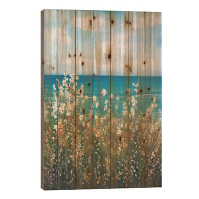 Flowers at the Coast II Print On Wood by Tim OToole - Multi-Color