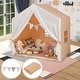 preview thumbnail 4 of 8, Costway Kid's Play Tent Toddler Playhouse Castle Solid Wood Frame with - See Details
