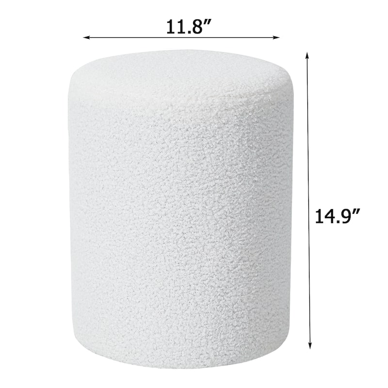 Adeco Ottoman Footrest Fabric Stool for Living Room Bedroom