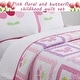 preview thumbnail 5 of 6, Butterfly Flower Twin 4-Piece Quilt Set with Decorative Pillows