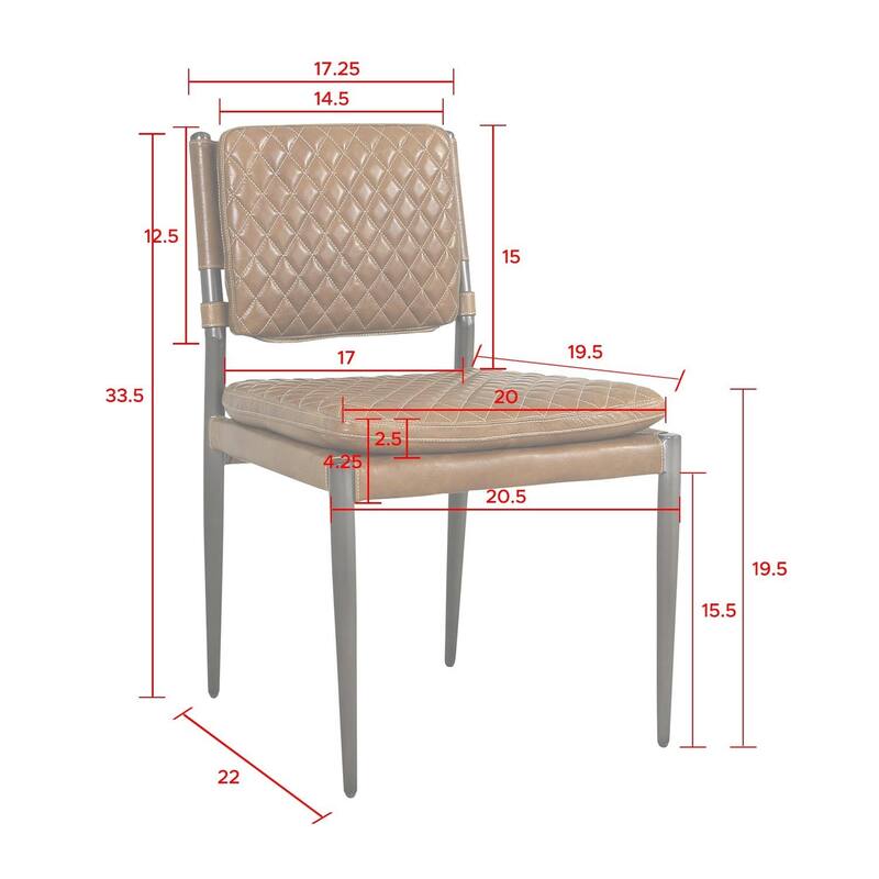 Pasargad Home Capri Brown Top Grain Leather Accent Chair, Brown